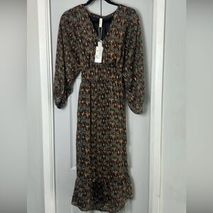 GENTLE FAWN VANCOUVER Elegant Beatrice olive glimmer maxi dress. Stunning!! NWT